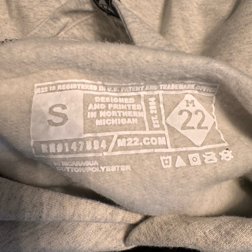 M22 Hooded Pullover Sweatshirt - Grey/Black - Picture 6 of 6